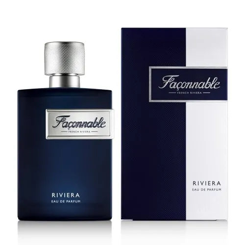 Façonnable Riviera Eau de Parfum bottle and packaging on a white background