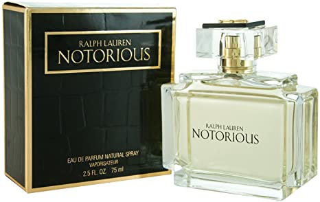 Ralph Lauren Notorious 2.5 oz Eau de Parfum for women – a seductive, glamorous fragrance with black currant, peony, and patchouli.
