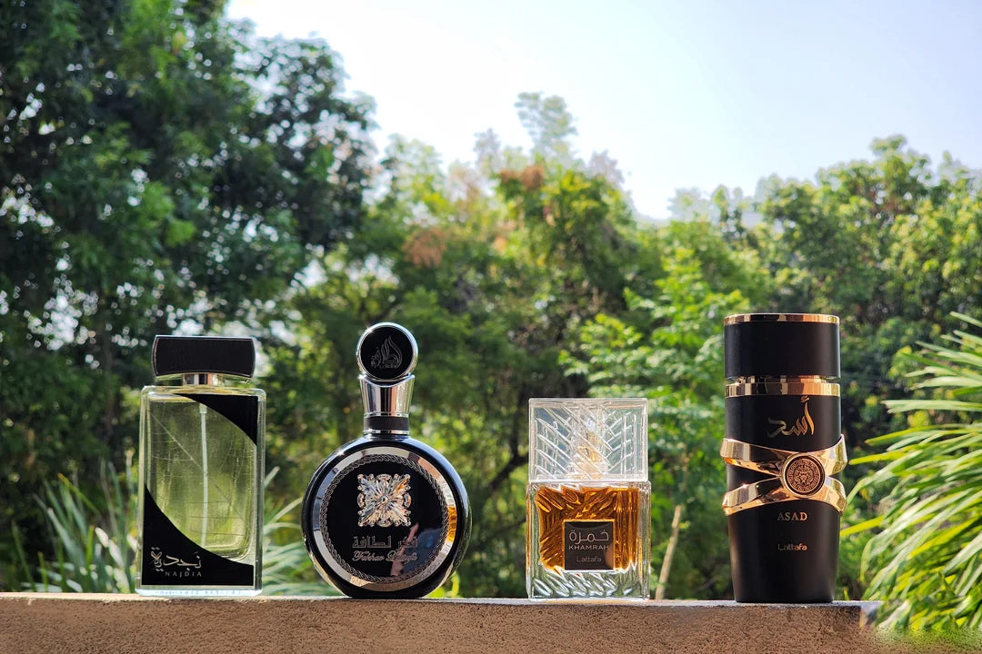 Lattafa Perfumes Collection – luxury Arabian fragrances with elegant bottles and premium packaging