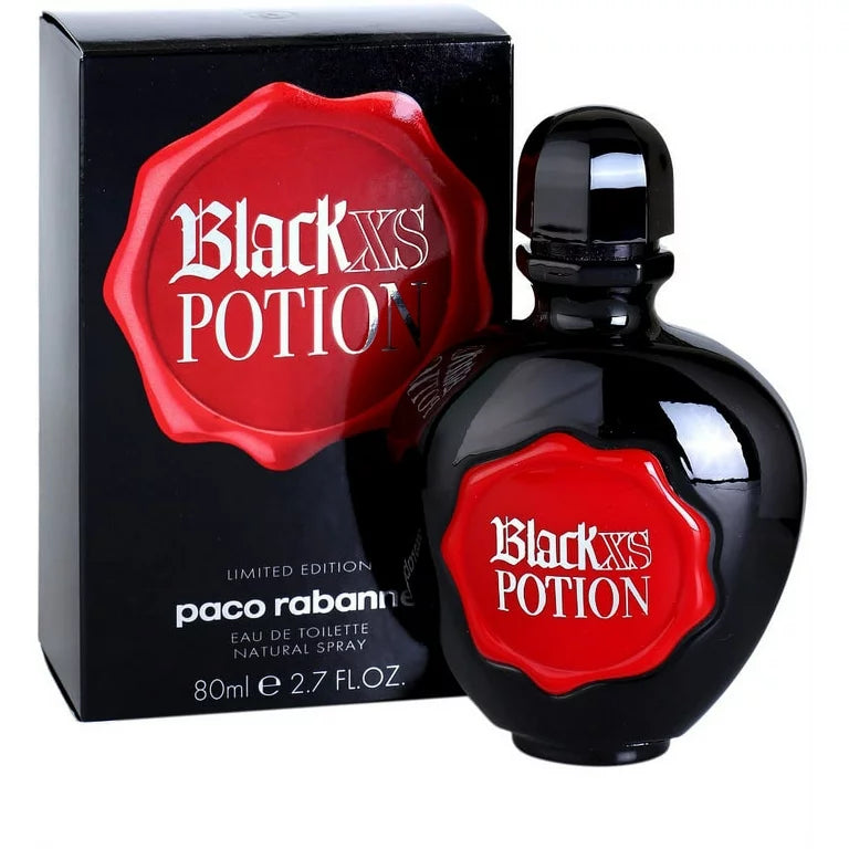 Paco Rabanne Black XS Potion Ltd 2.7oz EDT for women – bold, mysterious, and limited-edition fragrance in a sleek bottle
