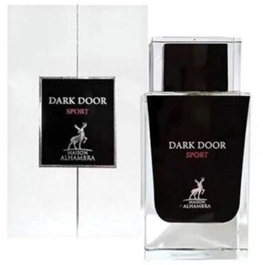 Maison Alhambra Dark Door Sport 3.4oz EDP for men – fresh, energetic fragrance in a sleek bottle