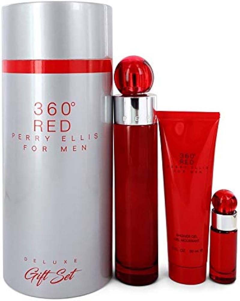 Perry Ellis 360 Red Deluxe 3pc Gift Set 3.4oz EDT for men – spicy, bold fragrance in a premium presentation