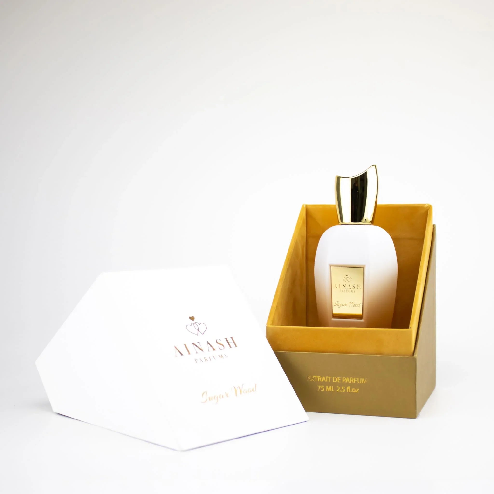 Ainash Parfums Sugar Wood 2.5 EDP Unisex – warm sweet woody fragrance in a modern bottle, long-lasting niche unisex perfume.