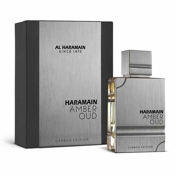 Al Haramain Amber Oud Carbon Edition 6.7 EDP U – luxury unisex perfume in a sleek bottle, long-lasting Eau de Parfum with woody amber notes.