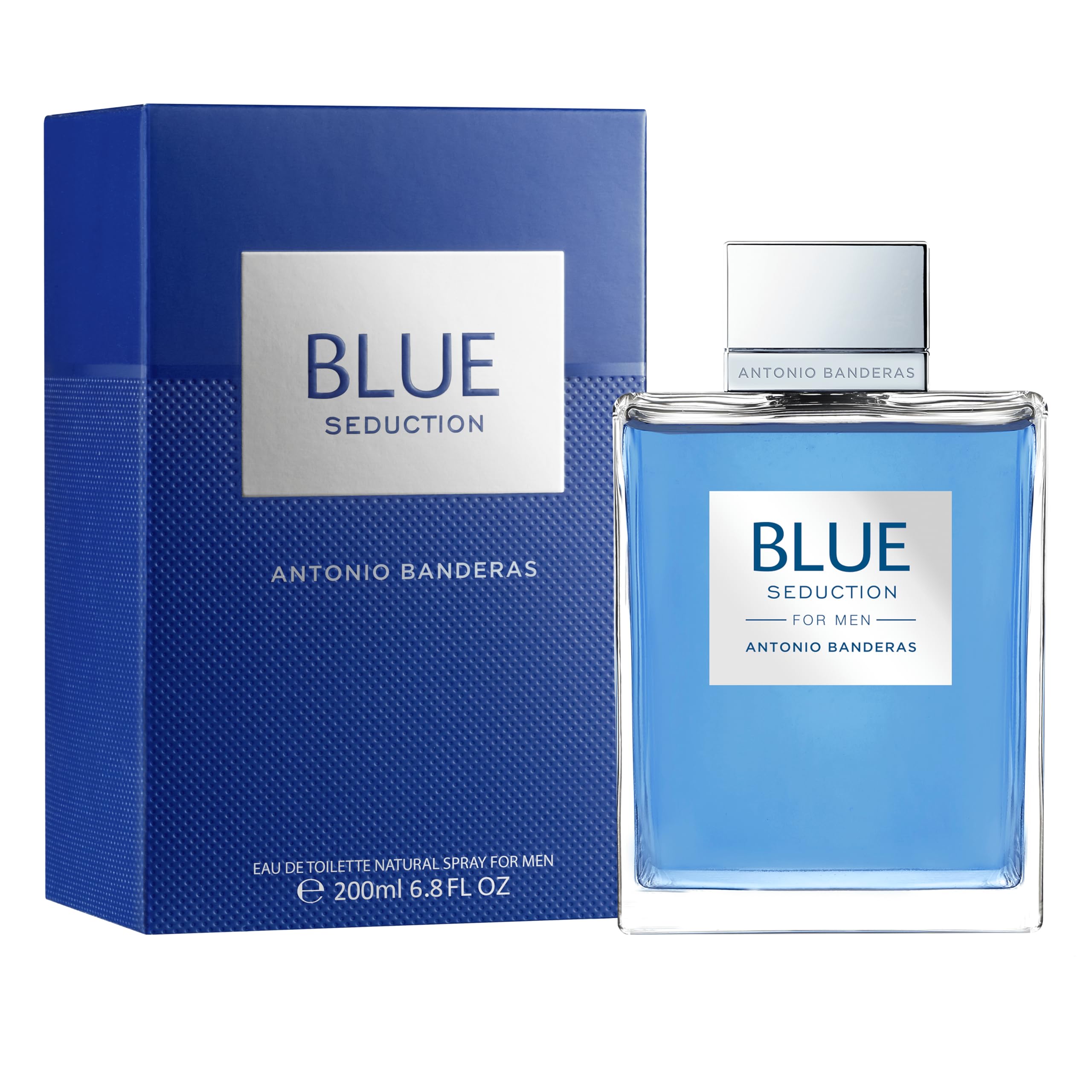 Antonio Banderas Blue Seduction 6.8 EDT for Men – fresh aquatic long-lasting fragrance in a sleek blue bottle, top-selling men’s perfume.
