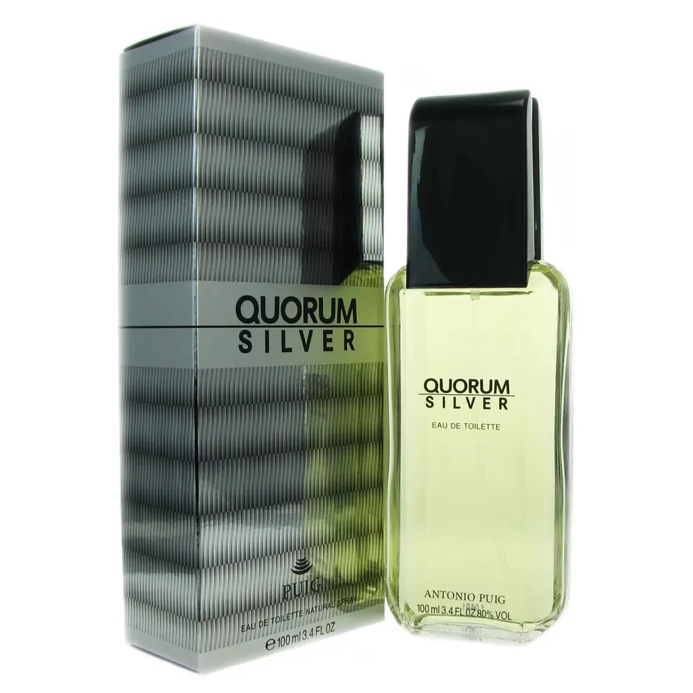 Antonio Puig Quorum Silver men’s cologne 3.4 oz fresh aromatic woody fragrance