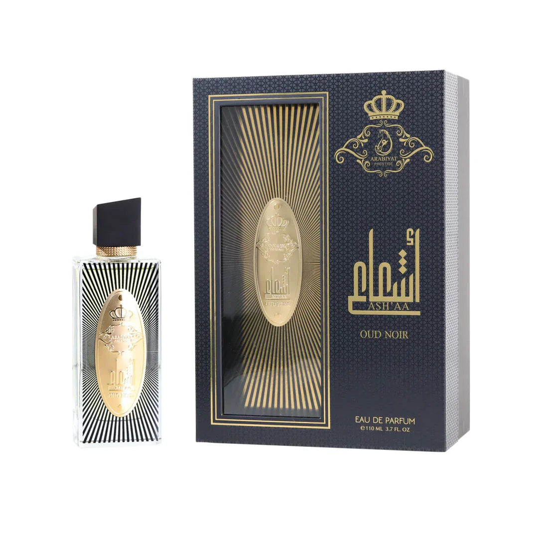 Arabiyat Prestige Ash AA Oud Noir 3.7 EDP – Unisex Arabic perfume with deep oud and smoky notes. Bold, long-lasting fragrance.