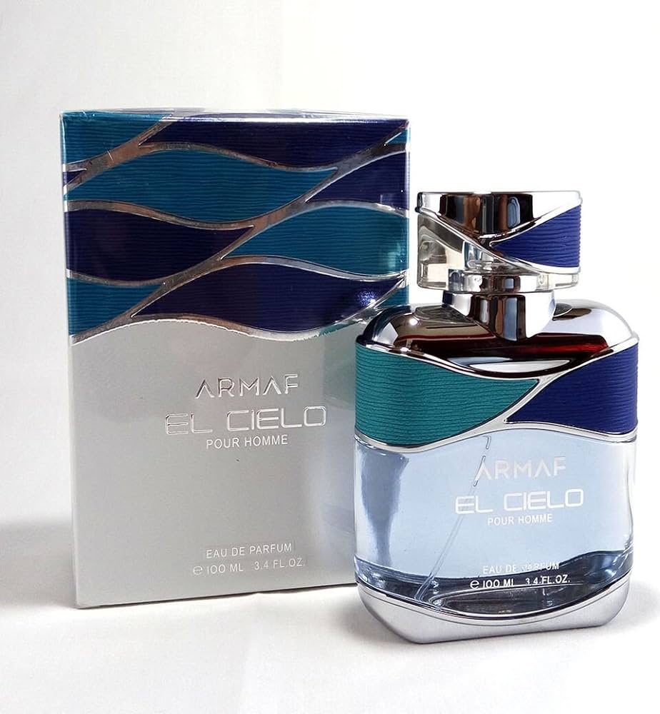 Armaf El Cielo pour homme perfume bottle and packaging on a white background