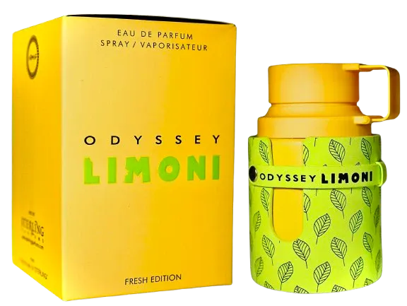 Armaf Odyssey Limoni Fresh 3.4 oz Eau de Parfum unisex bottle, bright lemon citrus fragrance with clean fresh finish