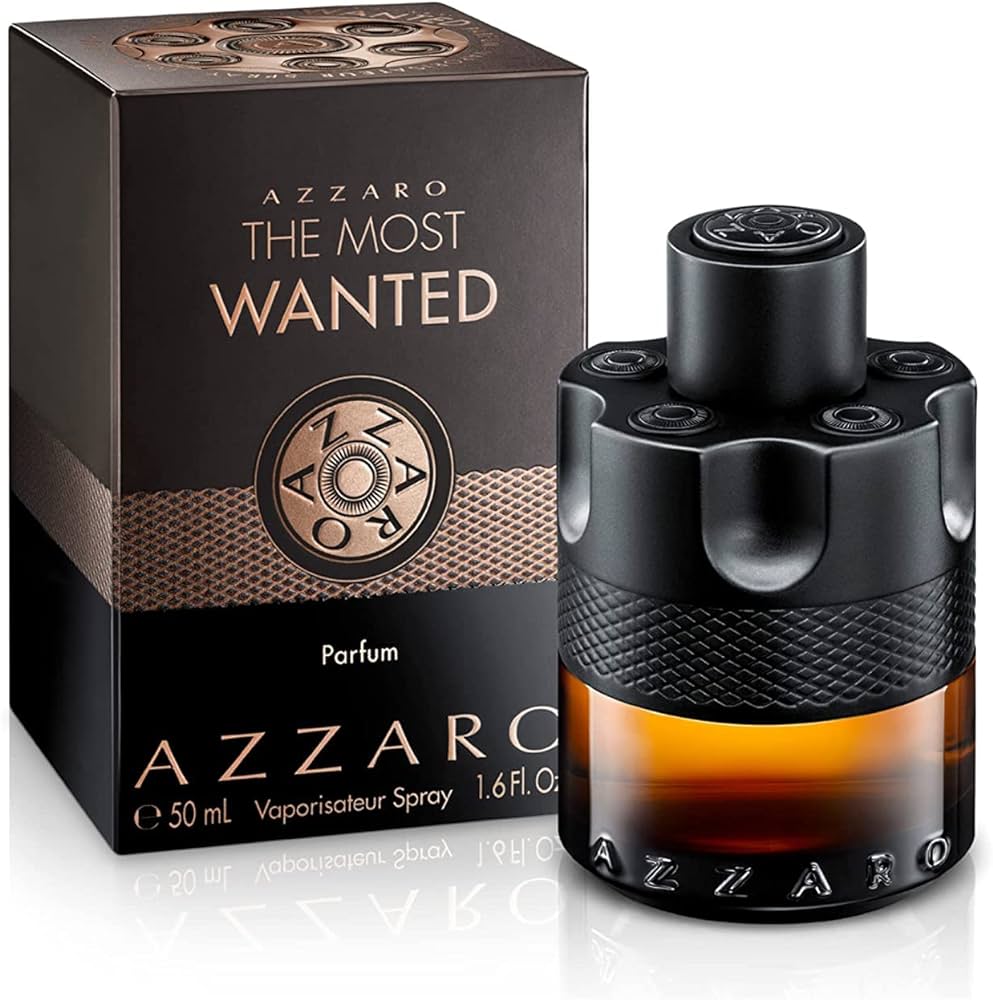 Azzaro The Most Wanted perfume bottle and packaging on a white background