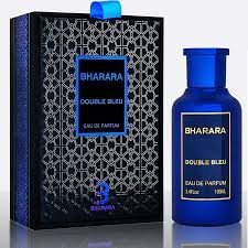 Bharara Double Blue perfume bottle and packaging on a white background