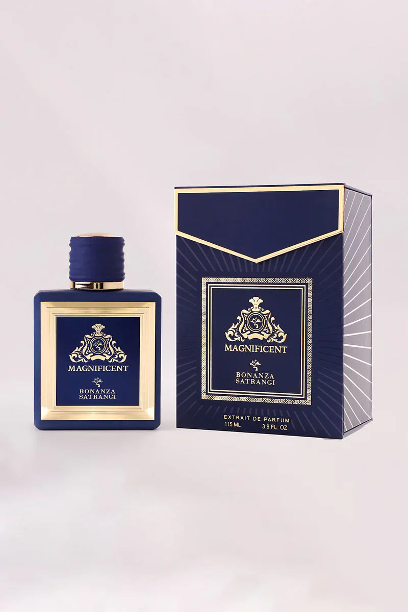 Bonanza Satrangi Magnificent 3.9 EDP U – elegant unisex perfume in a classic bottle design, long-lasting fragrance with floral woody notes.