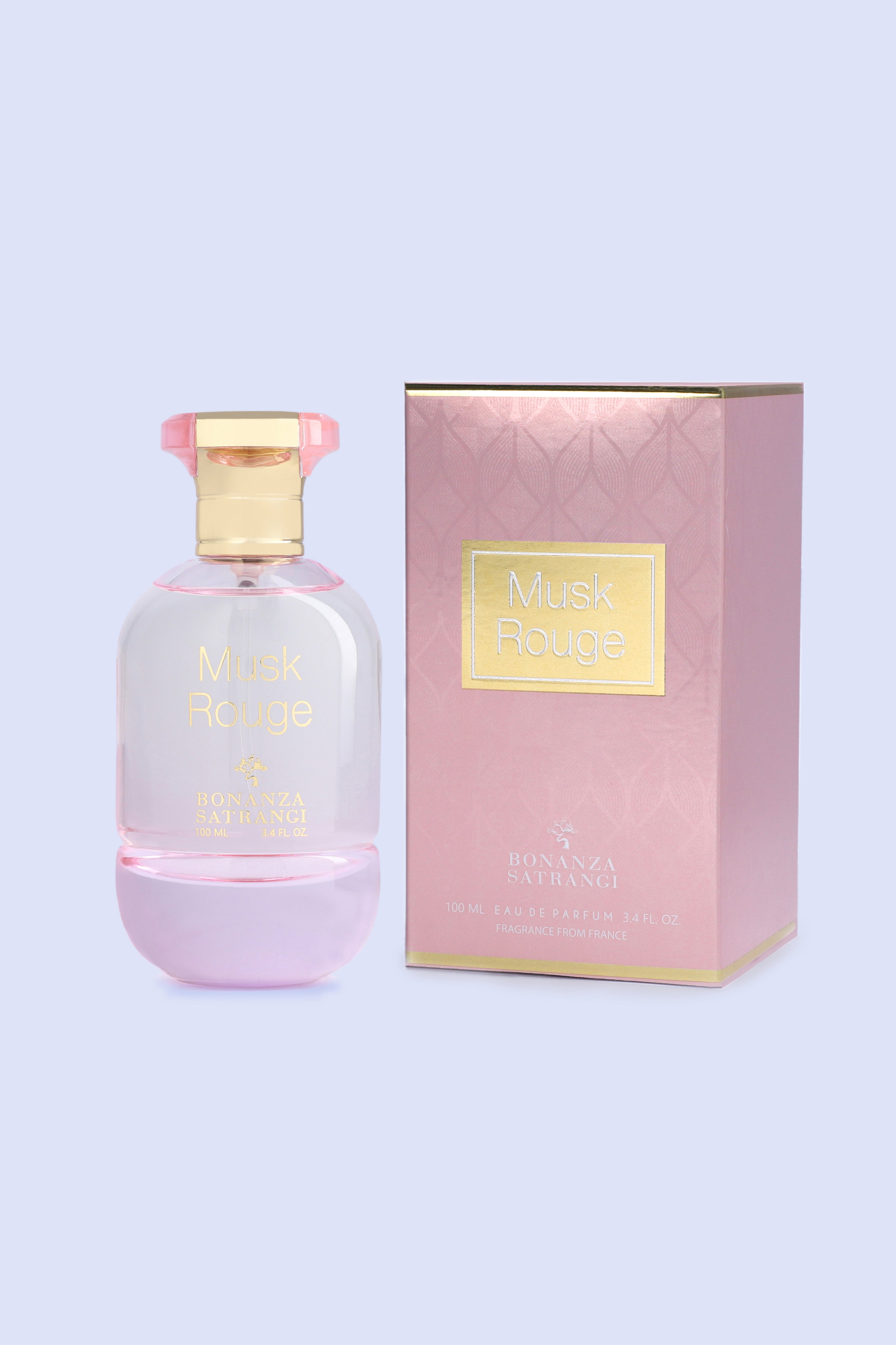 Bonanza Satrangi Musk Rouge 3.4 EDP for Women – Sweet, musky floral perfume with amber notes. Long-lasting feminine fragrance.


