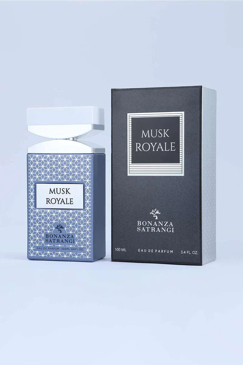 Bonanza Satrangi Musk Royal 3.4 EDP Unisex – Elegant musky fragrance with warm, long-lasting notes for men and women.