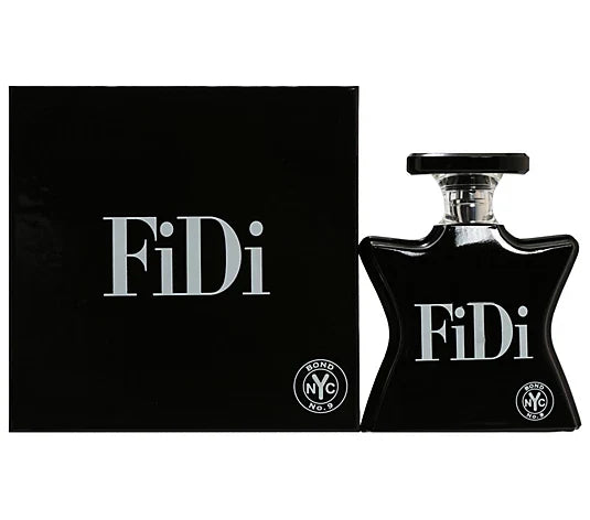 Black Fidi perfume bottle and packaging on a white background