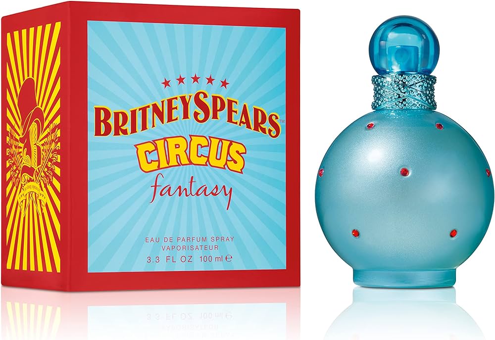 Britney Spears Circus Fantasy perfume bottle and packaging on a white background