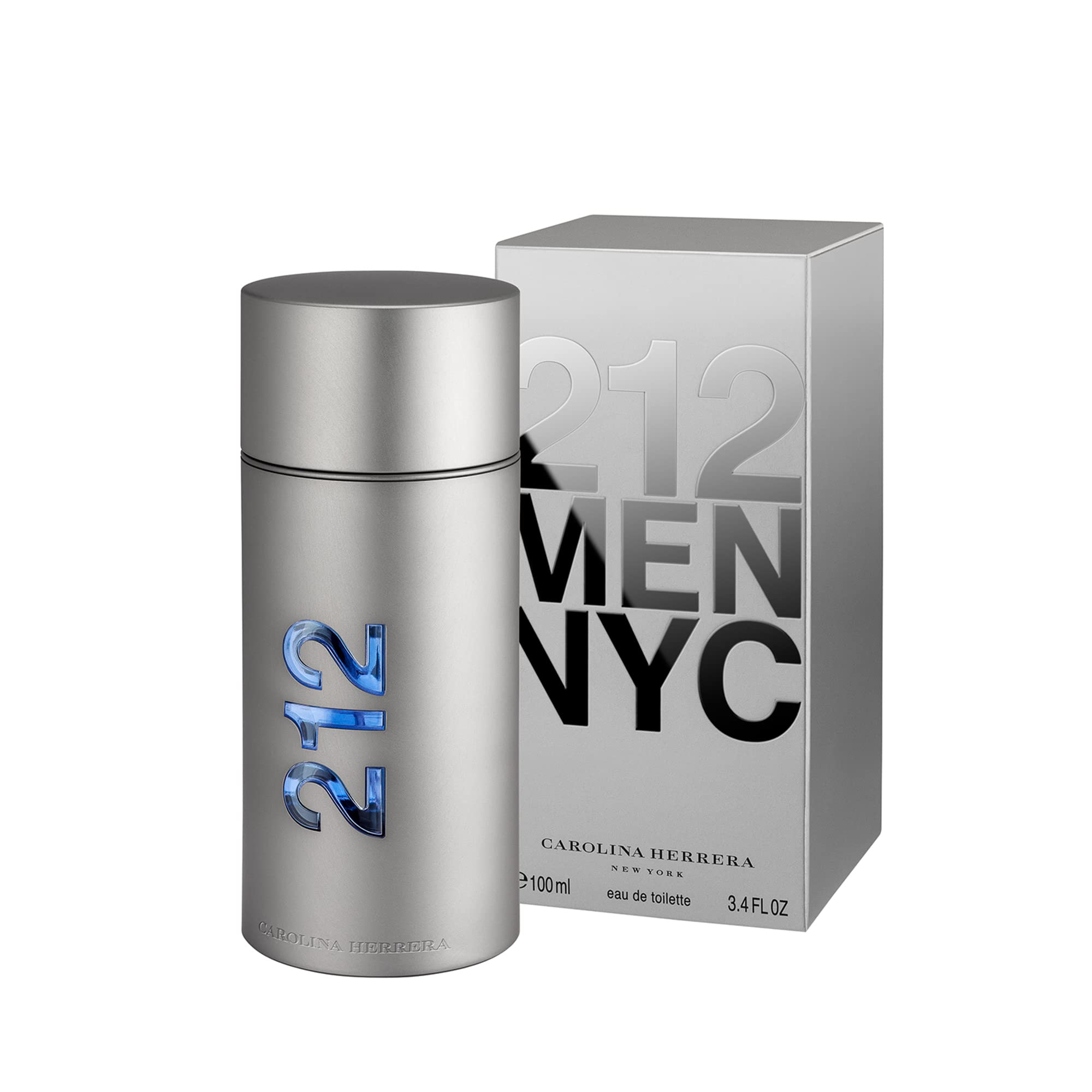 212 Men NYC perfume bottle and packaging on a white background