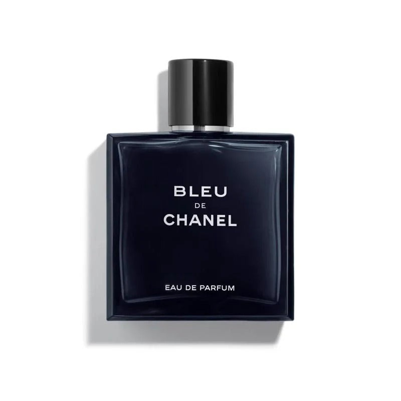 Bleu de Chanel Eau de Parfum bottle on a white background