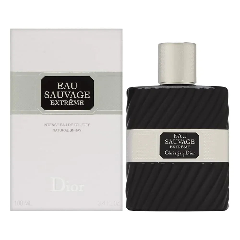 Christian Dior Eau Sauvage Extreme perfume bottle and packaging on a white background