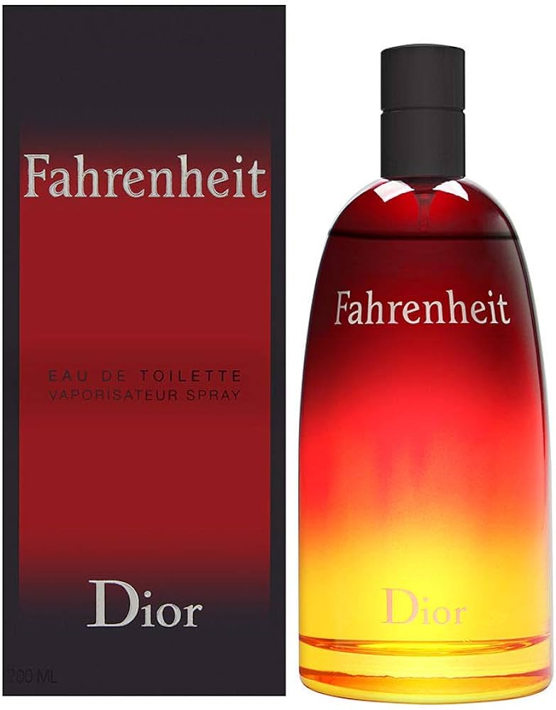 Dior Fahrenheit perfume bottle and packaging on a white background