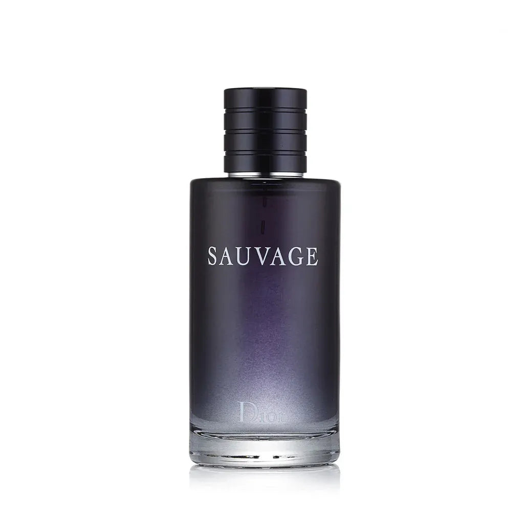 Perfume bottle labeled 'Sauvage' on a white background