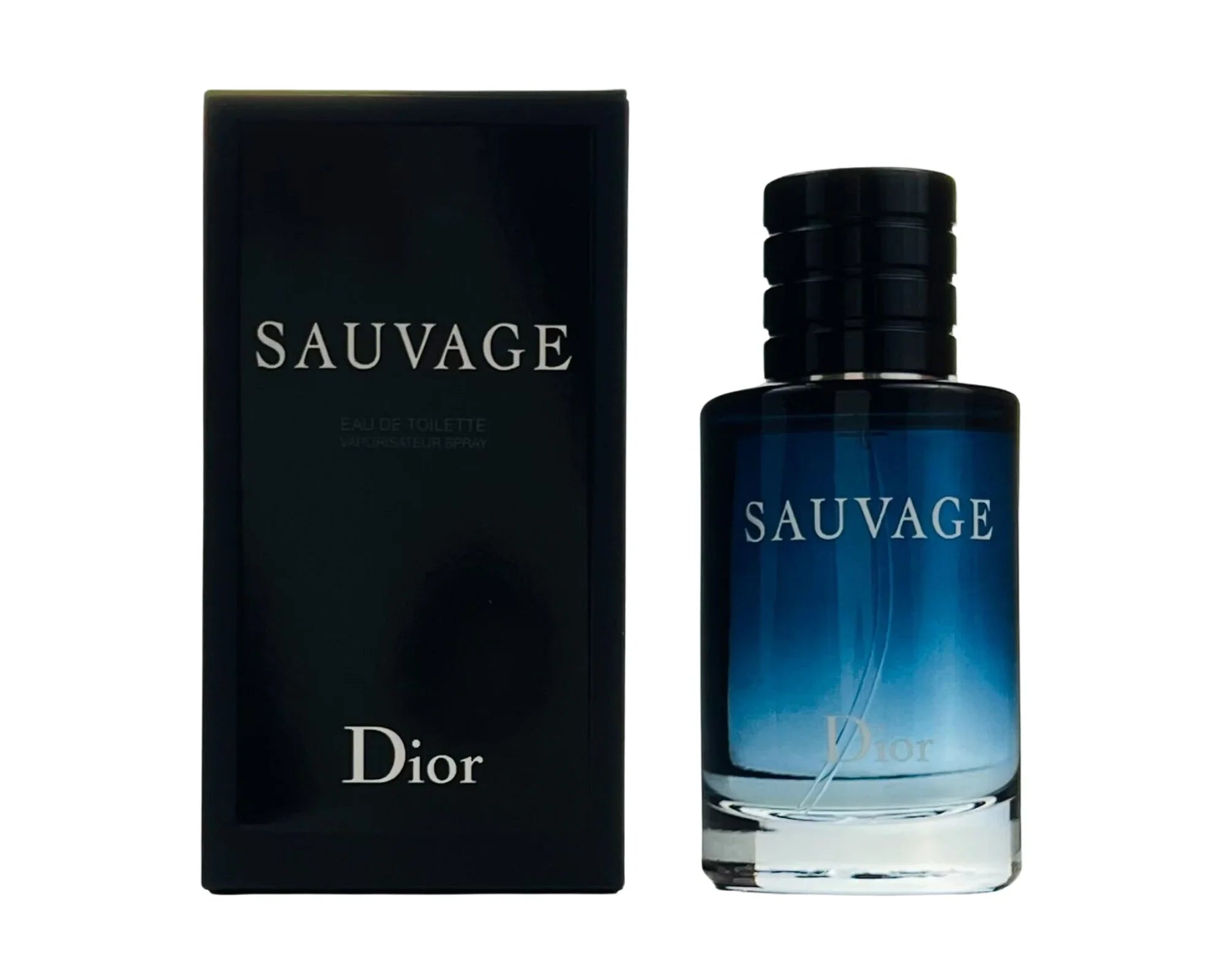 Dior Sauvage perfume bottle and packaging on a white background