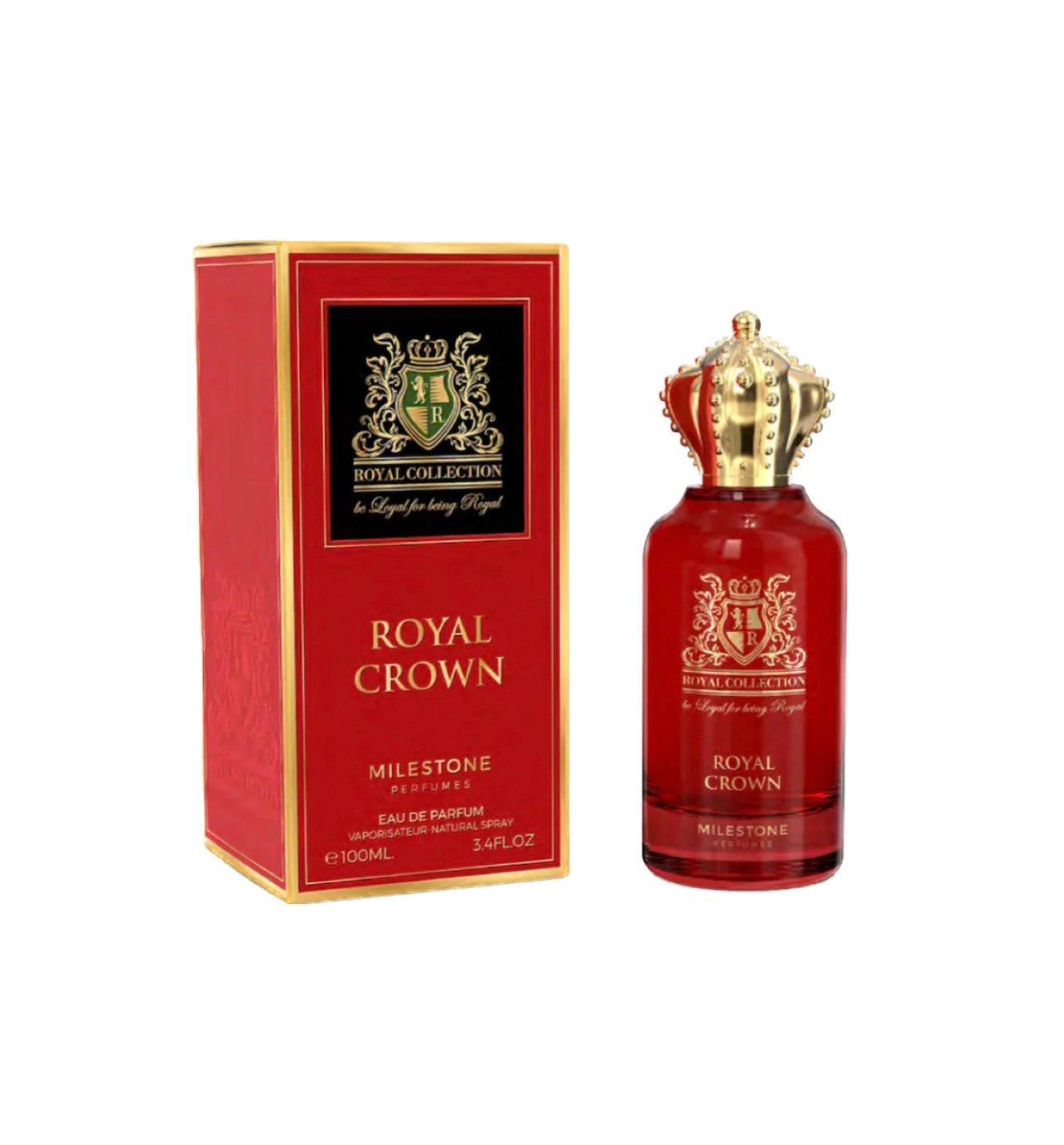 Emper Milestone Royal Crown 3.4 oz Eau de Parfum – a bold unisex scent blending luxury, spice, and musk for a truly regal experience.