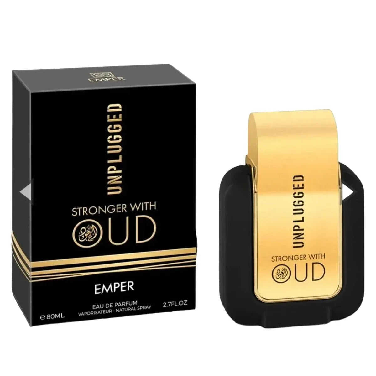 Emper Unplugged perfume bottle and packaging on a white background