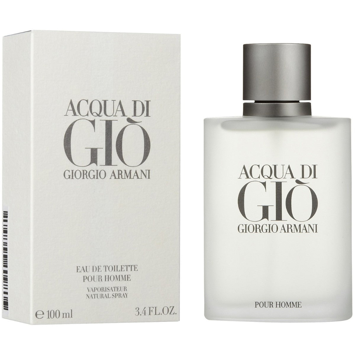 Acqua di Giò by Giorgio Armani perfume bottle and packaging on a white background