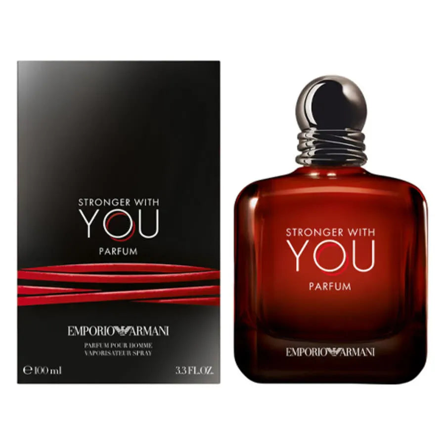 Emporio Armani 'Stronger with You' perfume bottle and packaging on a white background