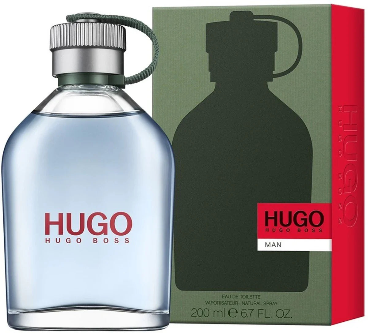 Hugo Boss men's perfume bottle and packaging on a white background