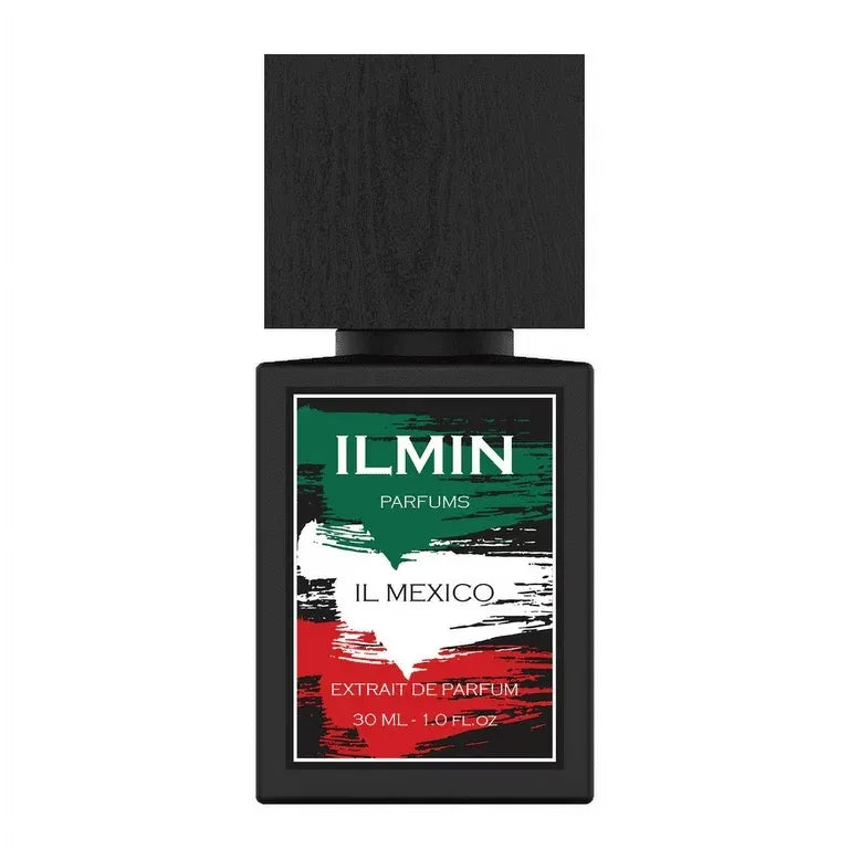 Perfume bottle with 'ILMIN Parfums' branding on a white background