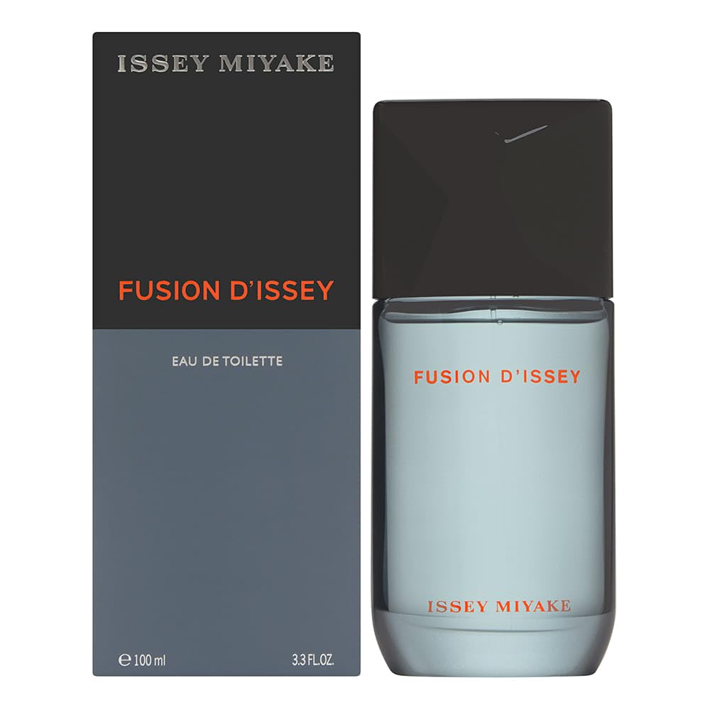 Issey Miyake Fusion D'Issey perfume bottle and packaging on a white background