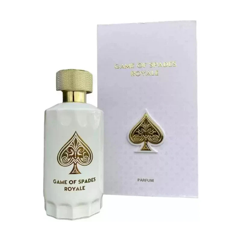 Jo Milano Game of Spade Royale 3.4 EDP – Bold unisex fragrance with spicy, woody notes. Long-lasting, luxurious Arabic scent.

