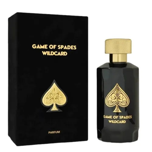 Jo Milano Game of Spades Wild Card 3.4 EDP – luxury unisex perfume in a bold bottle, long-lasting Eau de Parfum with woody amber spicy notes.