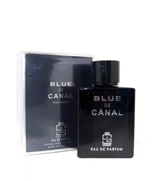 Khalis Blue Canal 3.4 oz Eau de Parfum for Men – A fresh, aquatic scent with citrus, amber, and musk, perfect for daily elegance.


