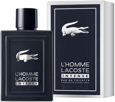 Lacoste L'Homme Intense eau de toilette bottle and packaging on a white background