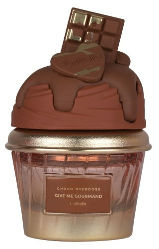Lattafa Give Me Gourmand Choco Overdose 2.5 oz Eau de Parfum unisex with chocolate fudge vanilla caramel notes