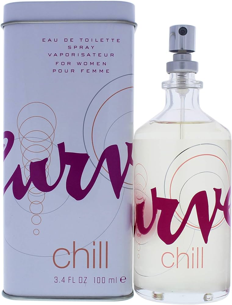 Perfume bottle and packaging of 'Chill' by 'Curv' on a white background