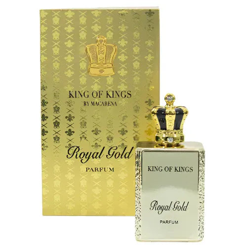 King of Kings Royal Gold parfum bottle and packaging on a white background