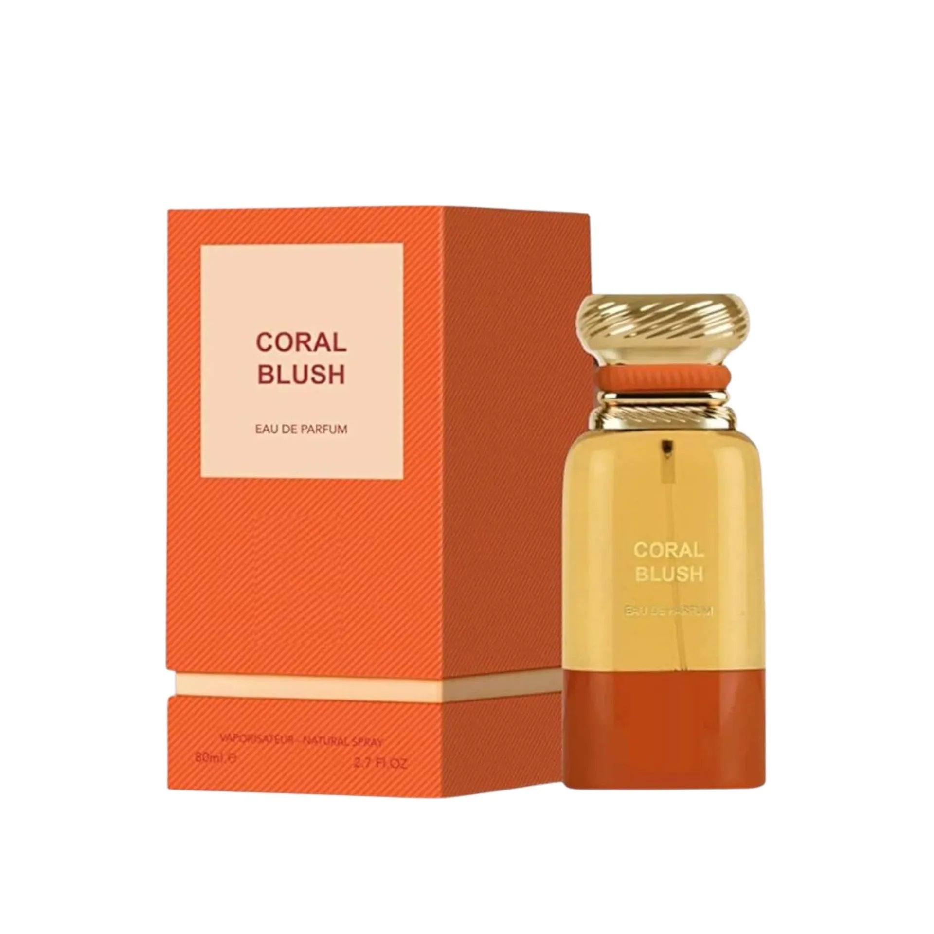 Maison Alhambra Coral Blush 2.7 oz Eau de Parfum unisex bottle, fresh floral fragrance with smooth musky and woody notes