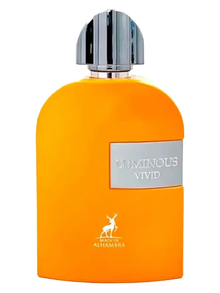 Maison Alhambra Luminous Vivid 3.4 oz Eau de Parfum unisex bottle, fresh bright fragrance with citrus, aromatics, and musky woods