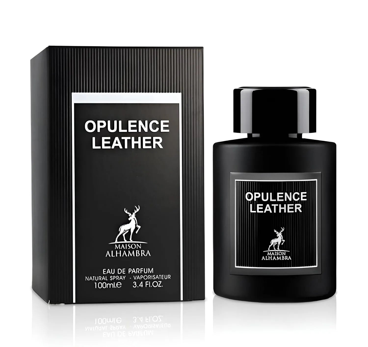 Maison Alhambra Opulence Leather men’s perfume 3.4 oz bold leather woody spicy fragrance
