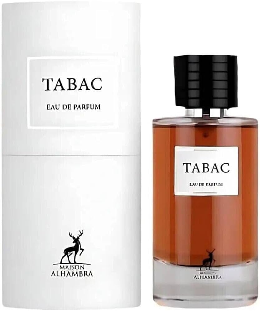 Maison Alhambra Tabac 3.4 EDP for Men – Rich tobacco-inspired Arabic fragrance with spicy, woody notes. Bold, long-lasting scent.