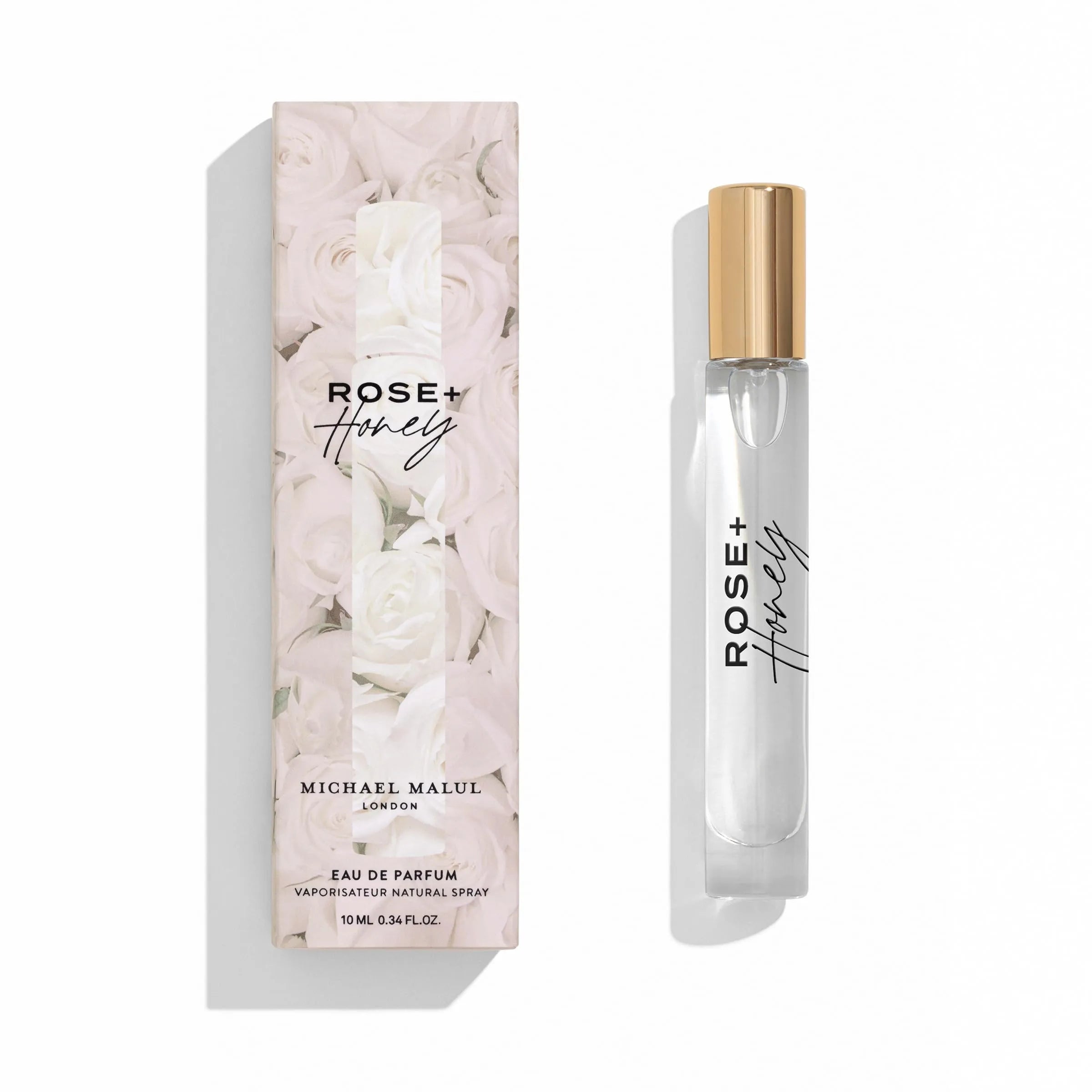 Michael Malul Rose + Honey 10ml Eau de Parfum travel size bottle for women
