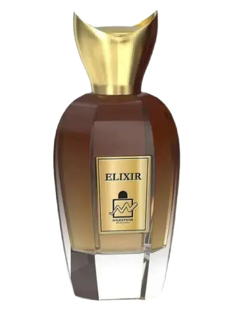 Milestone Perfumes Elixir 3.4 oz Eau de Parfum unisex bottle, rich intense fragrance with warm spices, amber, and woody notes
