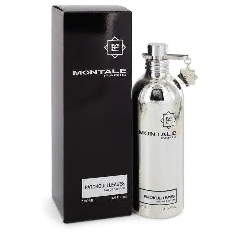 Montale Paris Patchouli Leaves perfume bottle and packaging on a white background
