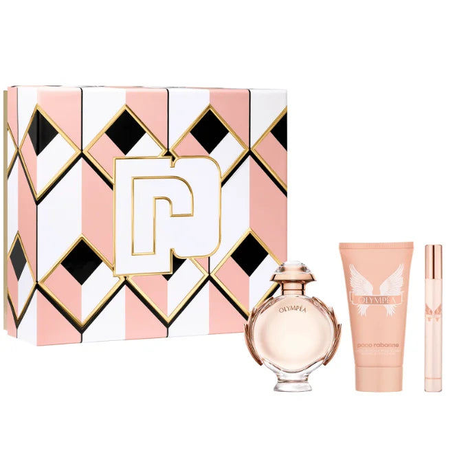Paco Rabanne Olympea 3-Piece Travel Set 2.7 oz Eau de Parfum for Women – Elegant floral-oriental scent in portable sizes