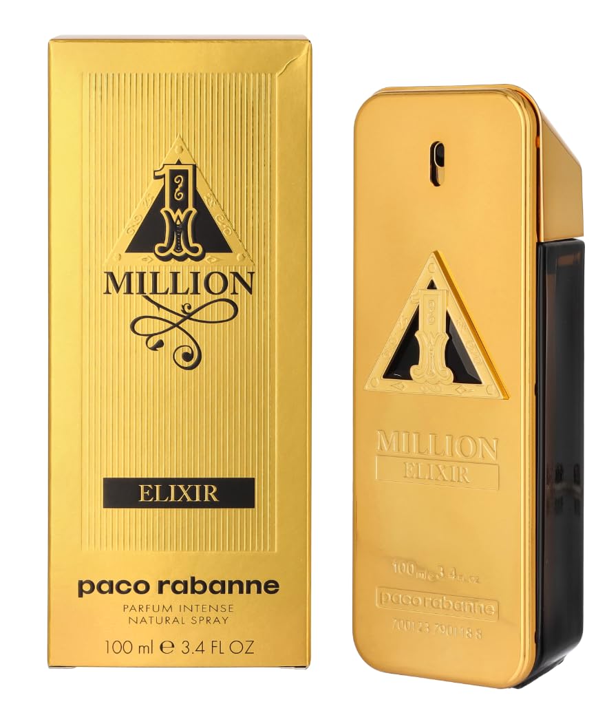 Paco Rabanne Million Elixir perfume packaging on a white background