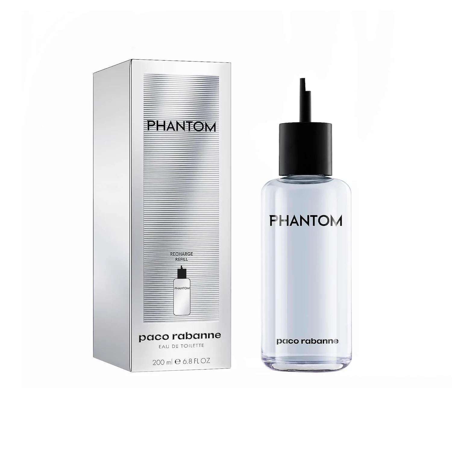 Paco Rabanne Phantom Rechargeable Eau de Toilette 5.1 oz for Men – iconic robot bottle, fresh aromatic fragrance